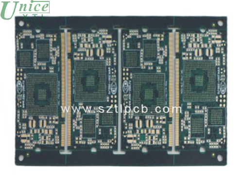 Impedance gold finger eight laminate